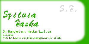 szilvia haska business card